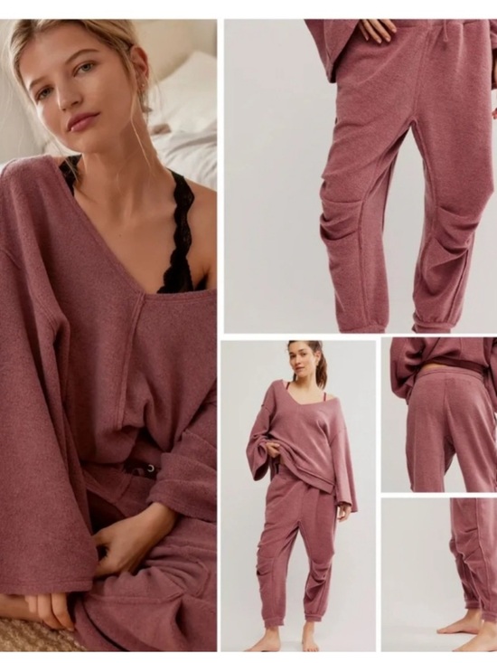 Free People Pants - NWT FREE PEOPLE (2PC) Day Off Pullover/Fleece Jogger Set Wild Ginger SZ: M